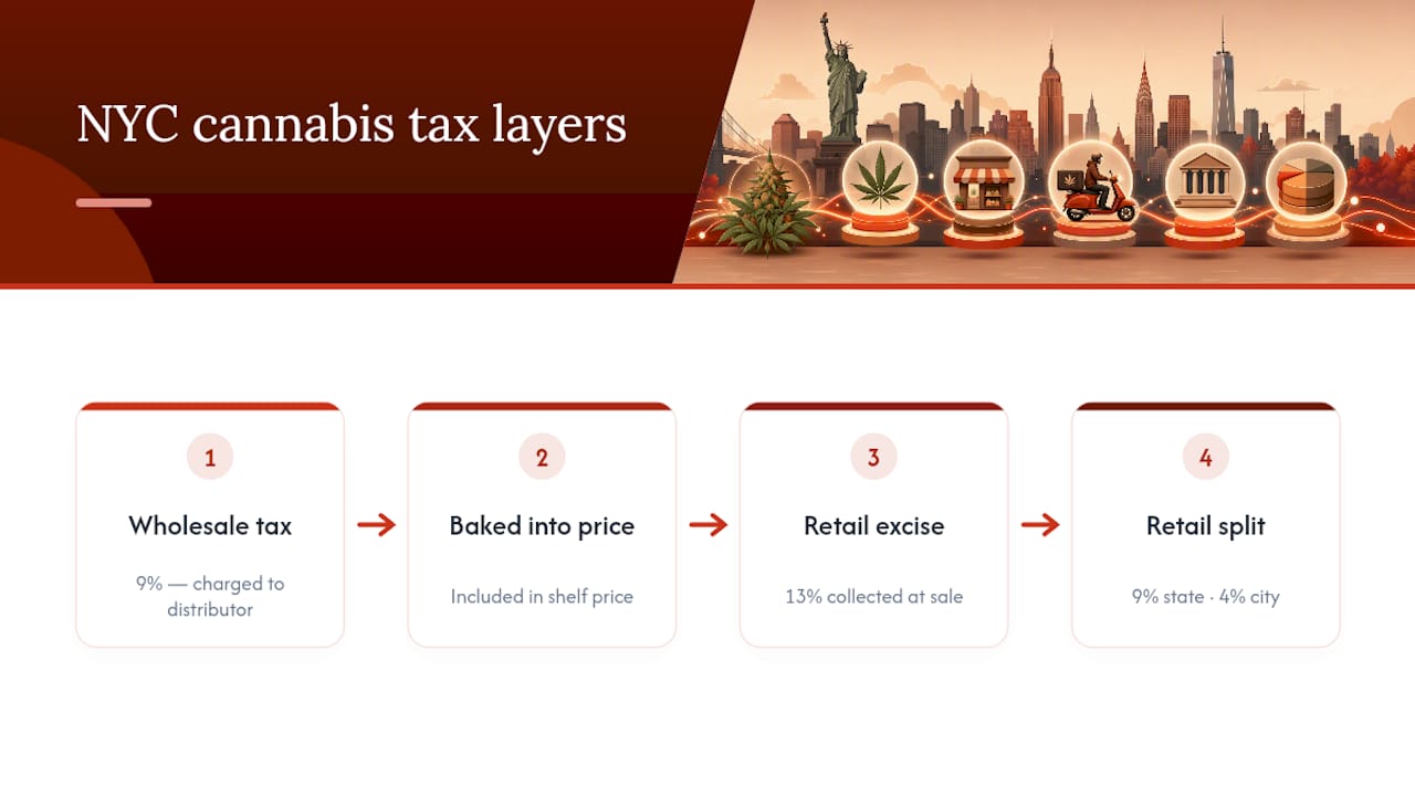 Diagram of NYC cannabis tax components