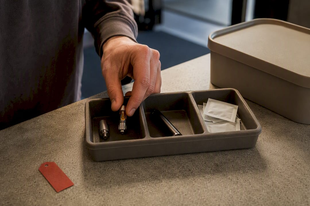 Used cartridge materials separated for recycling