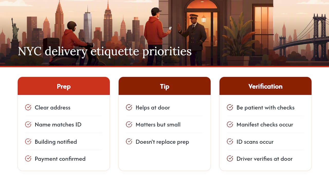 What NYC Delivery Etiquette Really Comes Down To — overview diagram