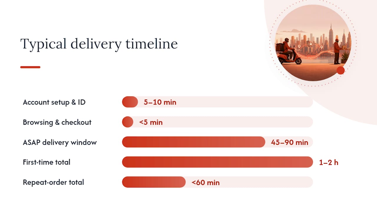 Timeline of cannabis delivery order stages